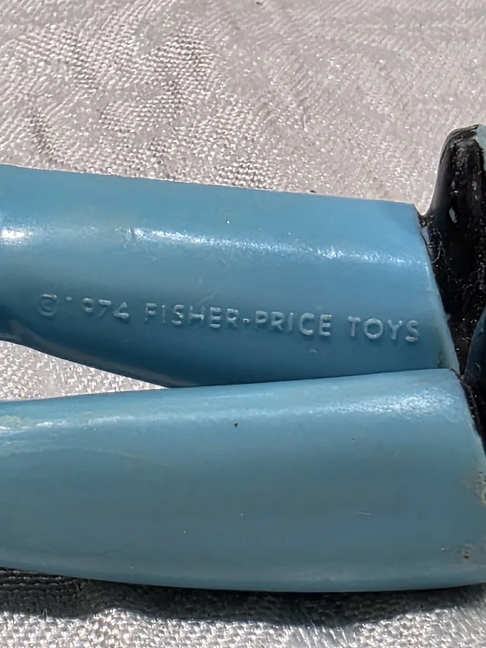 Vintage Kids Toy Firefighter Action Figure - Blue with Red Helmet